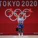 Dominican Republic's Veronica Estela Saladin Tolentino competes in the women's +87kg weightlifting competition during the Tokyo 2020 Olympic Games at the Tokyo International Forum in Tokyo on August 2, 2021. (Photo by Mohd RASFAN / AFP)
