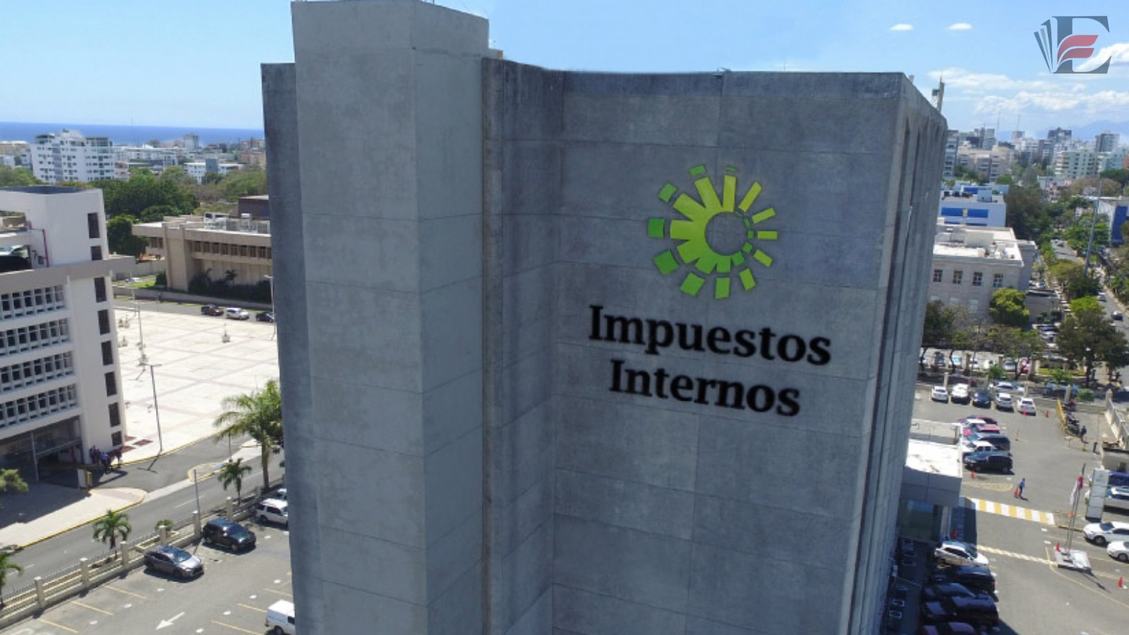 Sede de Impuestos Internos en República Dominicana. Archivo institucional; ilustración de la entidad responsable del RNC.